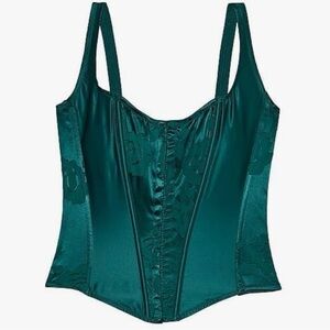 Victoria secret burnout Teal Satin Corset Top